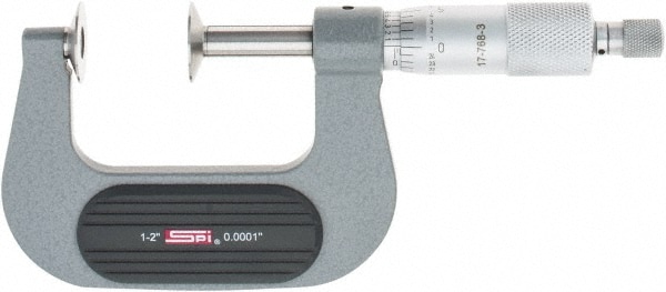 SPI CMS160725072 1 to 2", Ratchet Stop Thimble, Mechanical Disc Micrometer Image