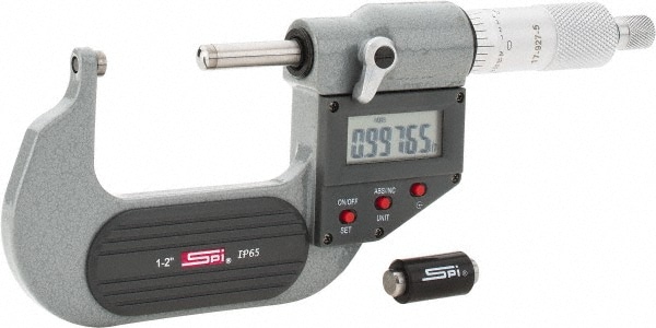 SPI CMS160725069 Electronic, 1 to 2" Measurement, Painted Finish Carbide Face Ball Anvil Micrometer Image