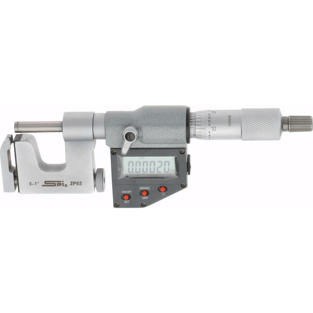 SPI 0 to 1 Inch Range, Carbide Face, Chrome Plated Electronic Multi