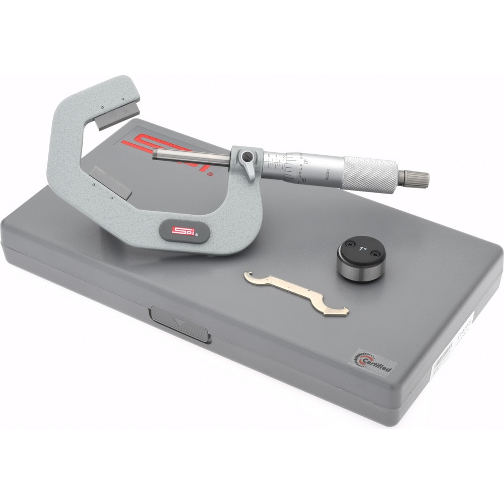 SPI CMS160809117 1 to 2 Inch Measurement, 3 Flutes Measured, Ratchet Stop Thimble, Mechanical V Anvil Micrometer Image