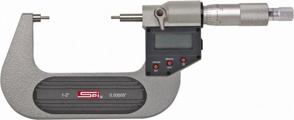 SPI CMS160809020 0 to 1 Inch, 1.26 Inch Throat Depth, Electronic Spline Micrometer Image