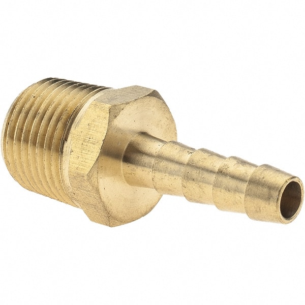 Barbed Hose Fitting: 3/8" x 1/4" ID Hose, Male Connector