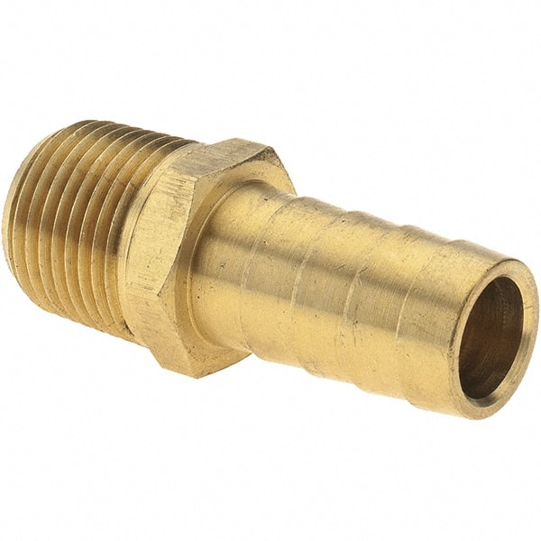 Barbed Hose Fitting: 3/8" x 1/2" ID Hose, Male Connector