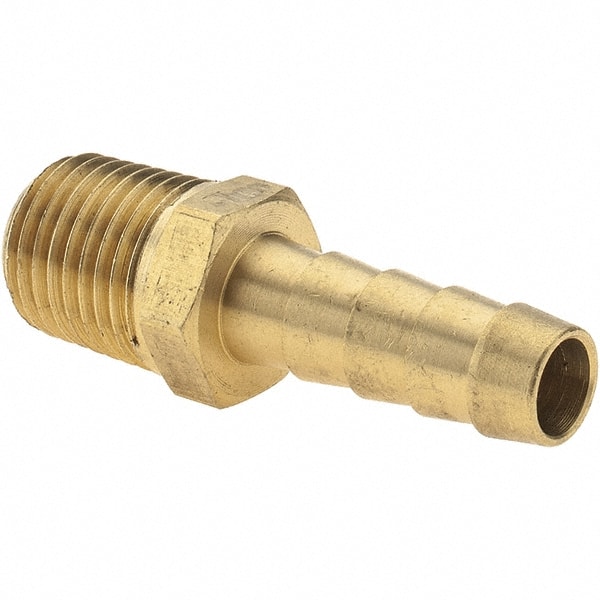 Barbed Hose Fitting: 1/4" x 5/16" ID Hose, Male Connector