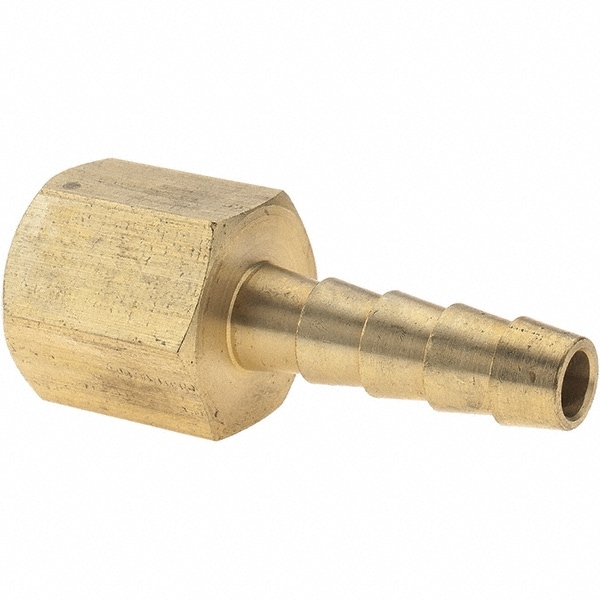 Barbed Hose Fitting: 1/4" x 1/4" ID Hose, Female Connector