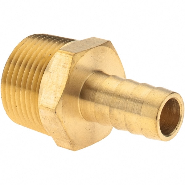 Barbed Hose Fitting: 3/4" x 1/2" ID Hose, Male Connector