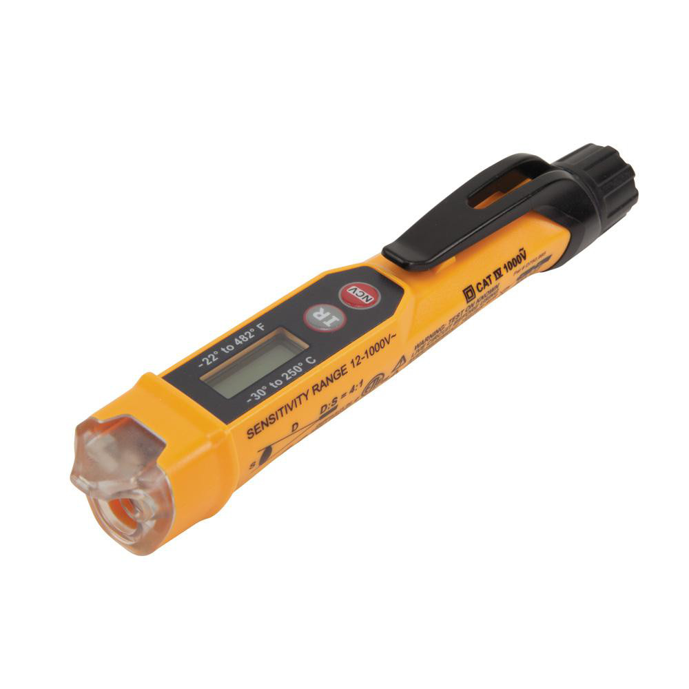Circuit Continuity & Voltage Testers; Tester Type: Non-Contact Voltage Tester ; Display Type: Digital LCD ; Power Supply: AAA Battery ; Includes: IR Thermometer ; Standards: CAT IV 1000V ; UNSPSC Code: 41113637