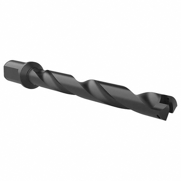 Indexable Spade Drill: 31/32 to 1-3/8" Dia, 9-3/8" Max Depth, Helical Flute