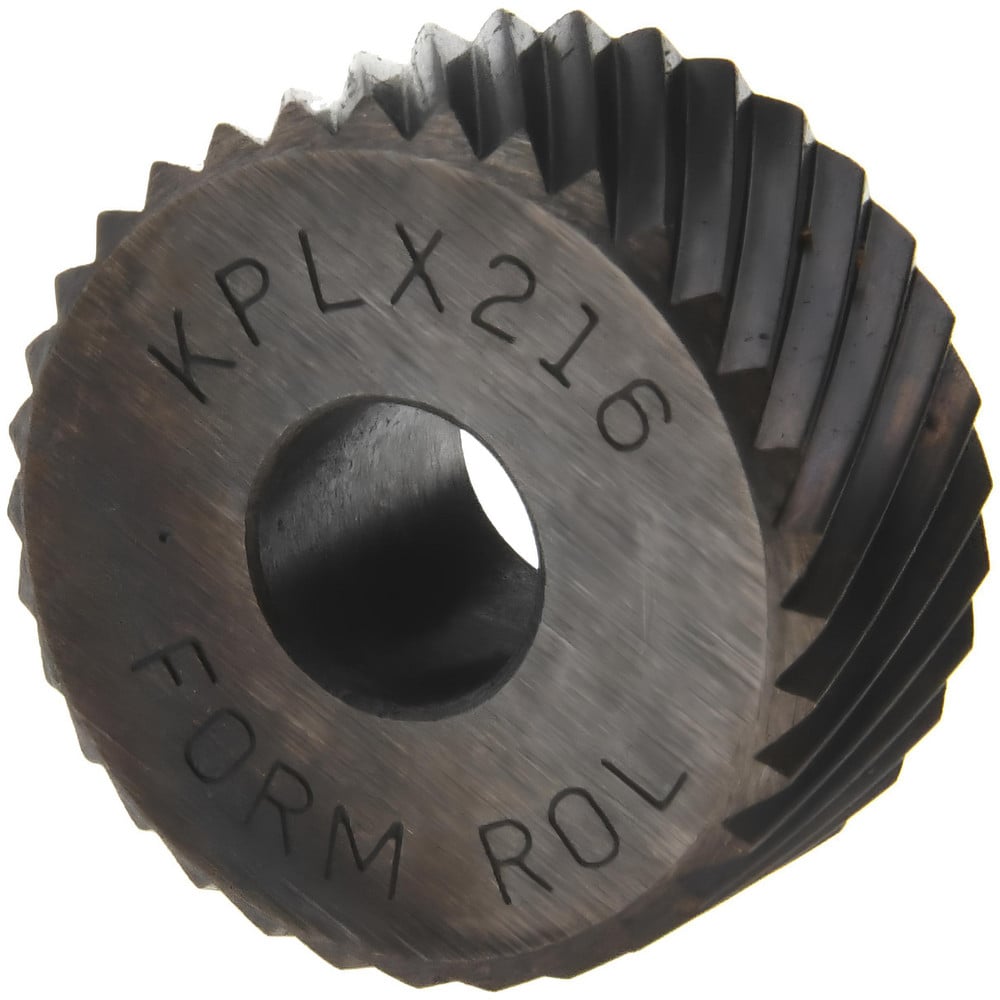 Beveled Face Knurl Wheel: 3/4" Dia, 90 ° Tooth Angle, 16 TPI, Diagonal, Cobalt