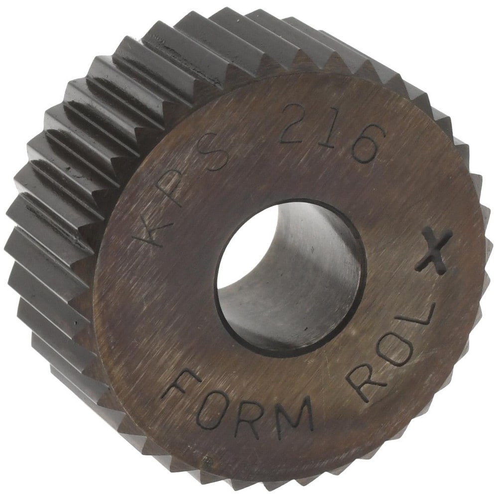 Beveled Face Knurl Wheel: 3/4" Dia, 90 ° Tooth Angle, 16 TPI, Straight, Cobalt