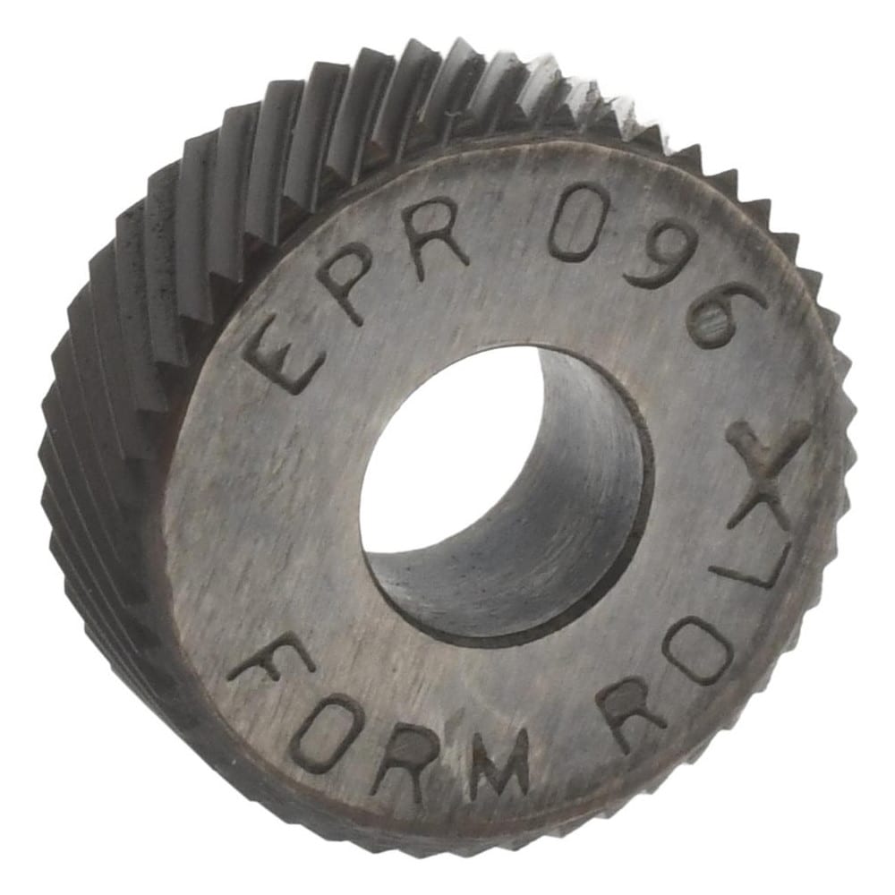 Beveled Face Knurl Wheel: 1/2" Dia, 90 ° Tooth Angle, 36 TPI, Diagonal, Cobalt