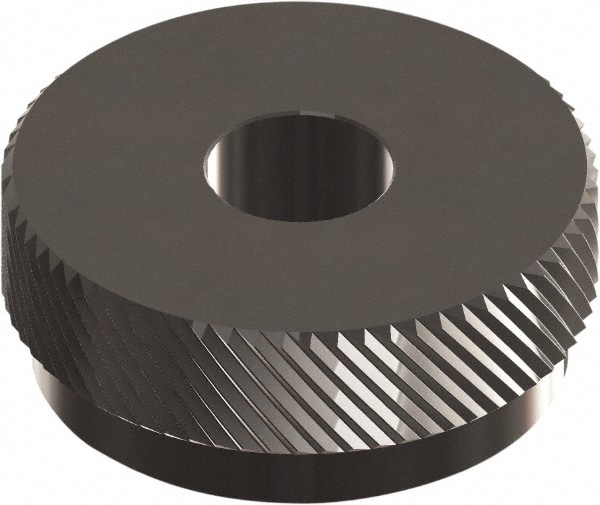 Made in USA OULX235SN Beveled Face Knurl Wheel: 1" Dia, 90 ° Tooth Angle, 35 TPI, Diagonal, Cobalt Image