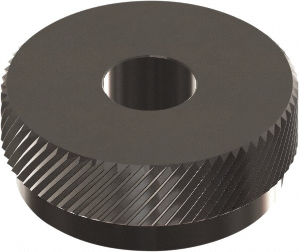 Made in USA OURX225SN Beveled Face Knurl Wheel: 1" Dia, 90 ° Tooth Angle, 25 TPI, Diagonal, Cobalt Image