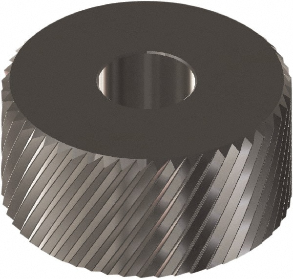 Made in USA OTRX214BN Beveled Face Knurl Wheel: 1" Dia, 90 ° Tooth Angle, 14 TPI, Diagonal, Cobalt Image