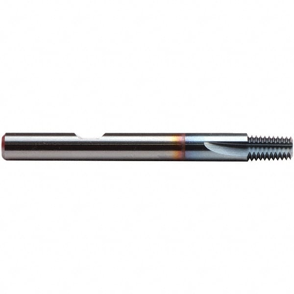 Straight Flute Thread Mill: 1/8-27, Internal, 3 Flutes, 1/4" Shank Dia, Solid Carbide