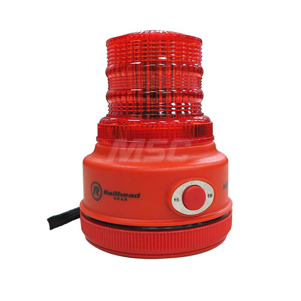 Railhead Corporation M100R-LED Flashing & Revolving Light: Red, Magnetic Mount 