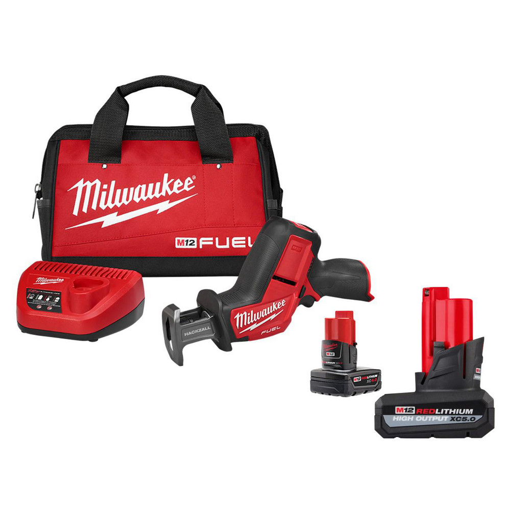 Milwaukee Tool | Milwaukee M12™ FUEL™ HACKZALL® Recip Saw Kit - ​2520-21XC - BONUS M12™ REDLITHIUM™ HIGH OUTPUT™ XC5.0 Battery Pack - ​48-11-2450