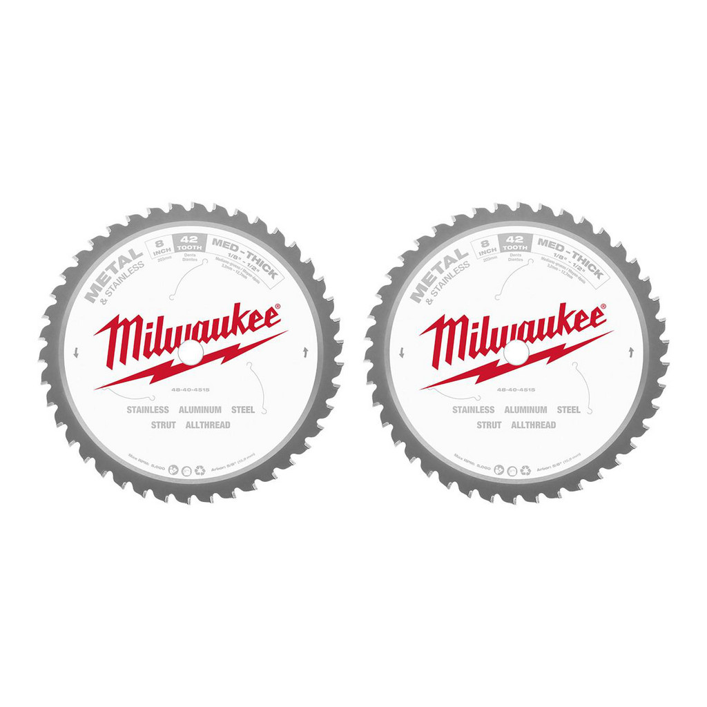 Milwaukee Tool | Milwaukee 8" Metal & Stainless Cutting Circular Saw Blade - ​48-40-4515 - BONUS 8" Metal & Stainless Cutting Circular Saw