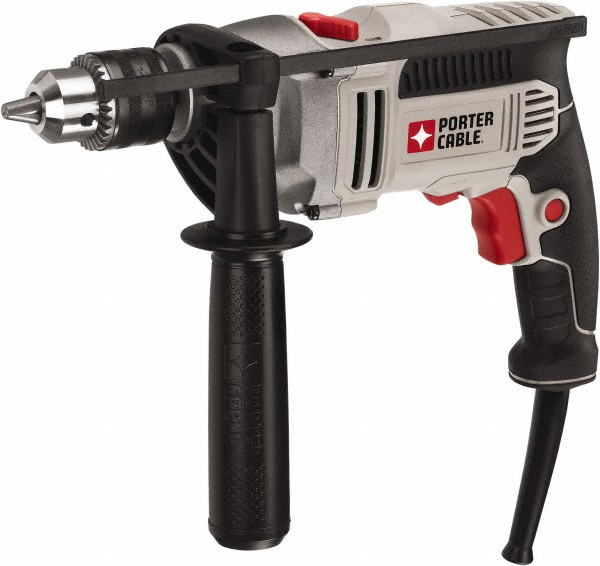 120V 1/2" Chuck Electric Hammer Drill - Keyed Chuck, 0-57,000 BPM, 0-3,100 RPM RPM, Reversible