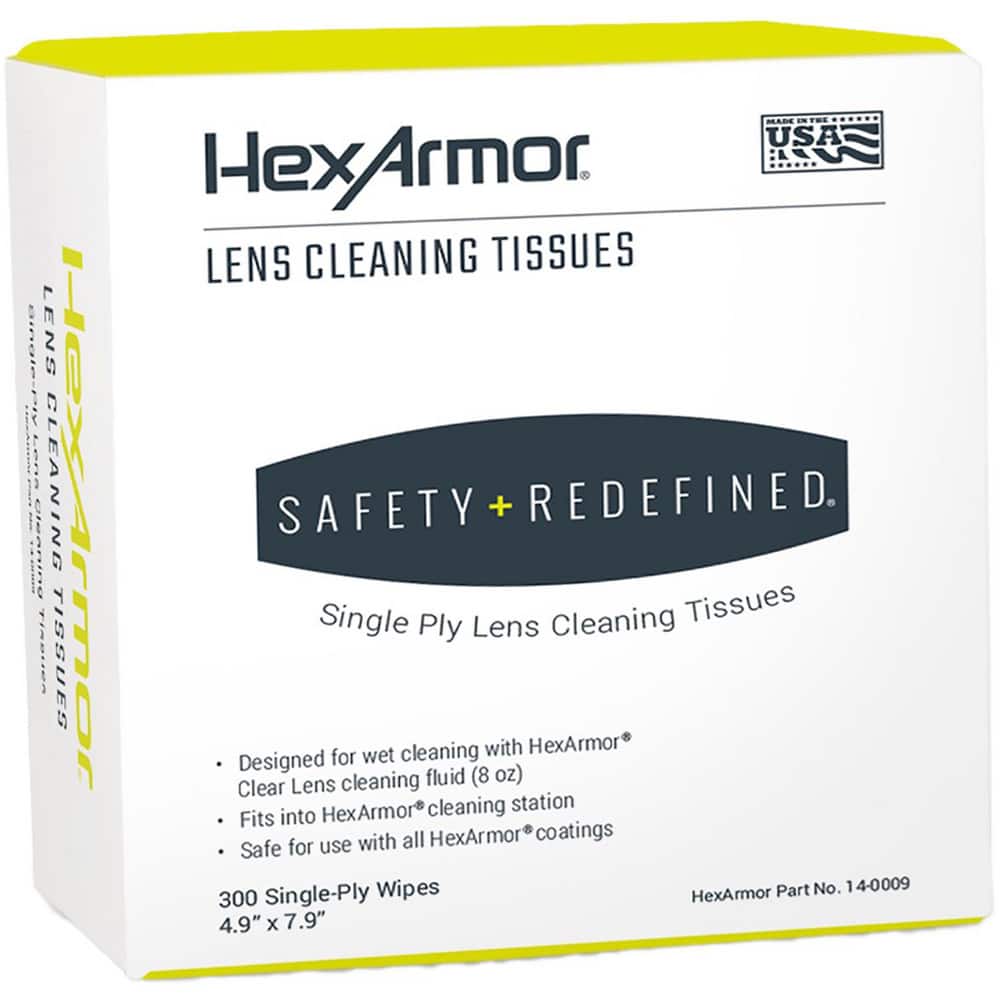 Lens Cleaning Towelettes & Tissues; Cleaning Supplies Type: Cleaning Tissue ; For Use With: HexArmor Safety Eyewear ; Cleaner Type: Dry ; Material: Paper ; Number of Towelettes/ Tissues: 300