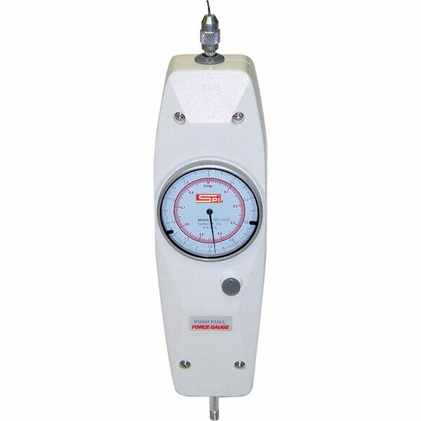 Mechanical Tension & Compression Force Gages; Capacity (Lb.): 110.00 ; Capacity (kgf): 45.36 ; Resolution (Lb.): 0.50 ; Measuring Units: Pound ; Accuracy (%): 1.0000%; 1.0000 ; Housing Material: Plastic