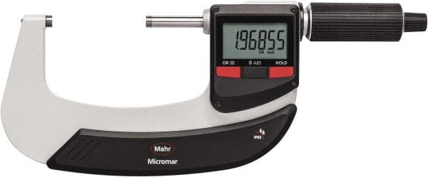 Mahr 4157013 Electronic Outside Micrometer: 3", Carbide Tipped Measuring Face, IP65 