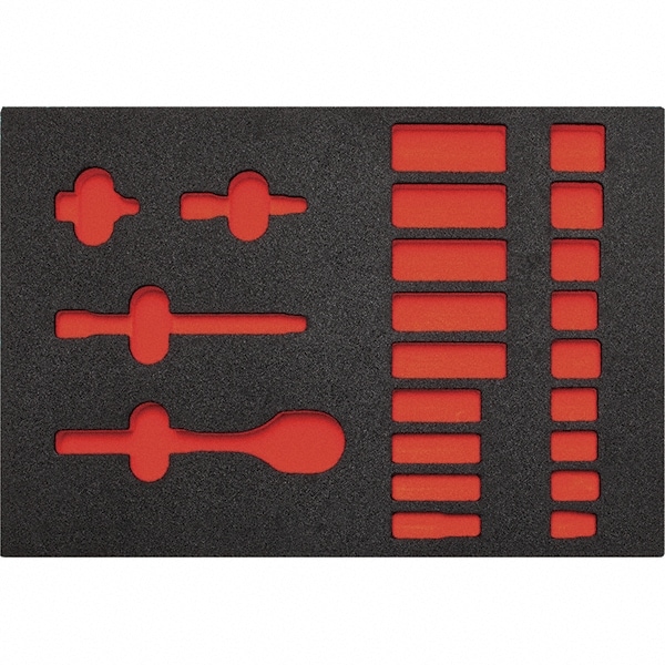 PROTO J52134F Tool Box Case & Cabinet Inserts; Type: Foam Insert ; For Use With: J52134 ; Material Family: Foam ; Width (Inch): 11 ; Depth (Inch): 16 ; Height (Inch): 1-1/4 Image