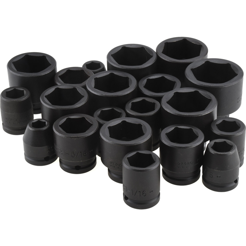 Impact Standard Socket Set: 20 Pc, 3/4" Drive, 5/8 to 2" Socket