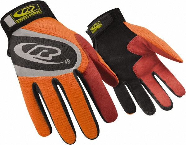 Work Gloves: Turbo Plus R-136, Size 3X-Large, Automotive - Black & Red, Pair, High Visibility