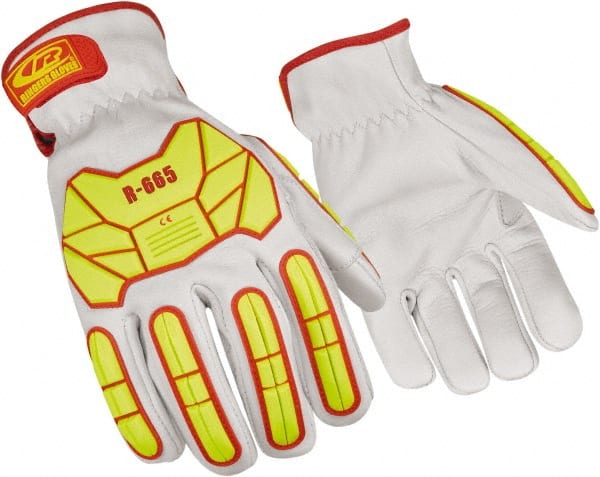 Ringers Gloves 665-09 Cut & Abrasion-Resistant Gloves: Size M, ANSI Cut A5, Leather 