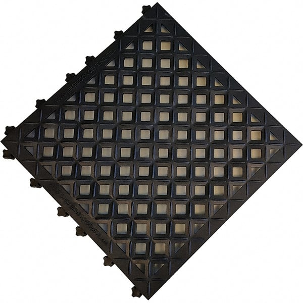 Ergo Advantage A2-B Anti-Fatigue Modular Tile Mat: Dry Environment, 18" Length, 18" Wide, 1" Thick, Black 