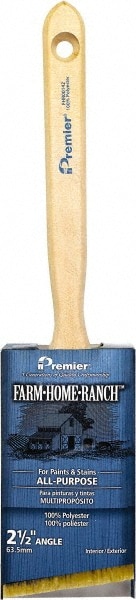 Paint Brush: 2-1/2" Wide, Polyester, Synthetic Bristle