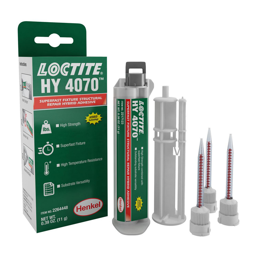 Loctite HY 4070 Hybrid Adhesive, 11 g Twin Syringe - General-Purpose, High-Performance Bonder for Wide Range of Substrates | 10-Pack | Part #2264448
