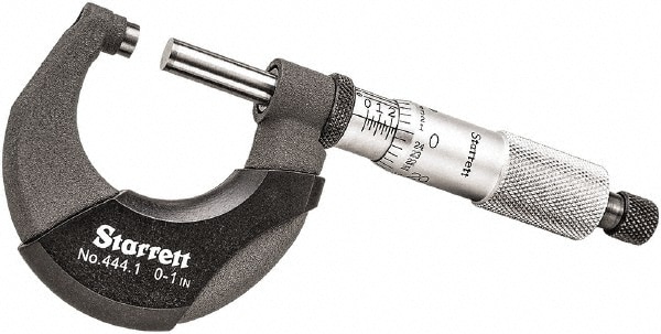 Starrett T444.1XRL-1 Mechanical Outside Micrometer: 1" Range, 0.0001" Graduation Image