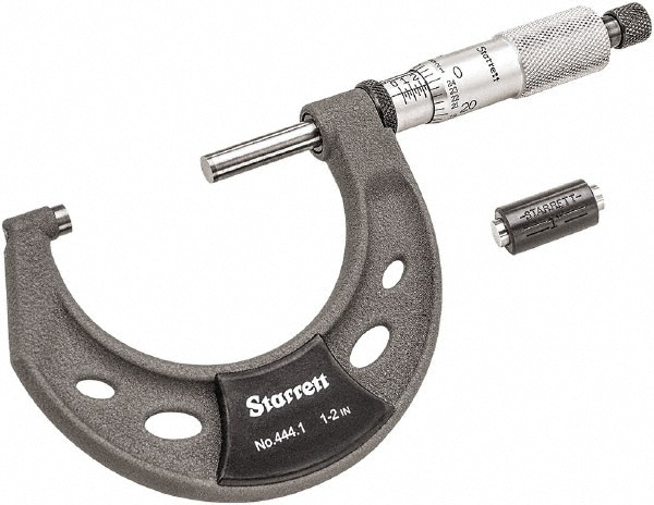 Starrett T444.1XRL-2 Mechanical Outside Micrometer: 2" Range, 0.0001" Graduation Image