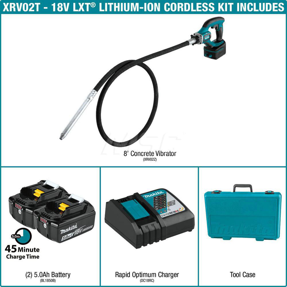 Makita Cordless Concrete Vibrators; Vibrations Per Minute 12500