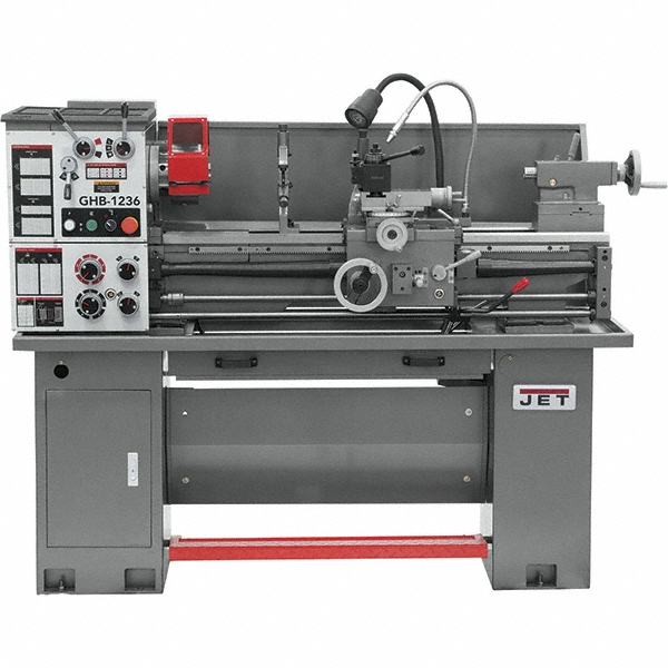 12" x 33" Bench Lathe: Geared Head, 2 hp, 230 V - 1 Phase, 1-9/16" Spindle Bore Dia, 75 to 1,400 RPM