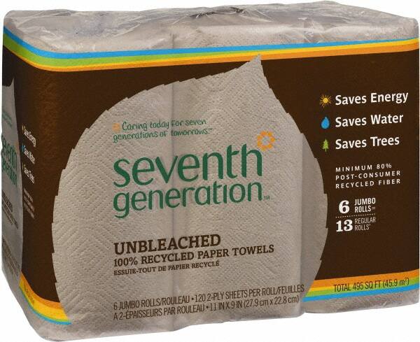 Pack of (6) 120-Sheet Perforated Rolls of 2 Ply Brown Paper Towels