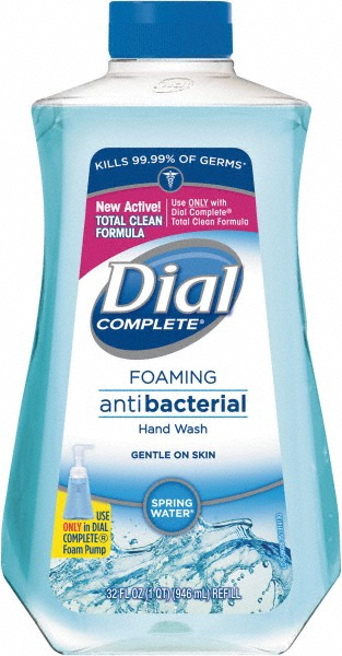 Hand Soap: 32 oz Bottle - Foam, Blue, Spring Water Scent