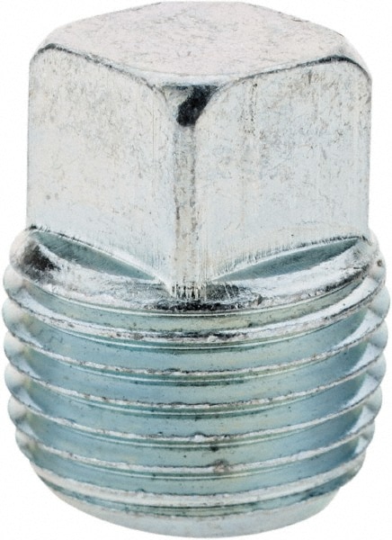 Industrial Pipe Square Head Plug: 3/8" Male Thread, MNPTF