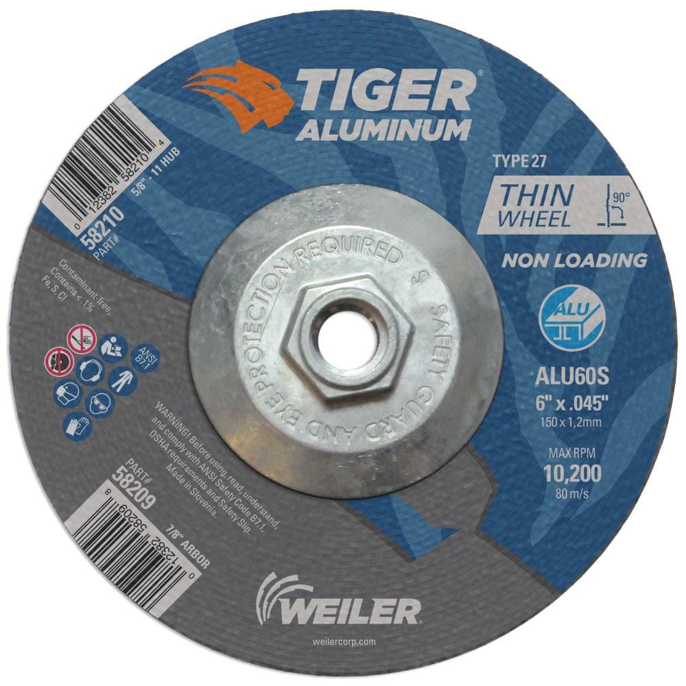 Depressed Grinding Wheel:  Type 27,  6" Dia,  5/8" Hole,  Aluminum Oxide