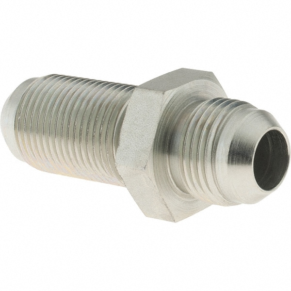 Steel Flared Tube Bulkhead Union: 5/8" Tube OD, 37 ° Flared Angle