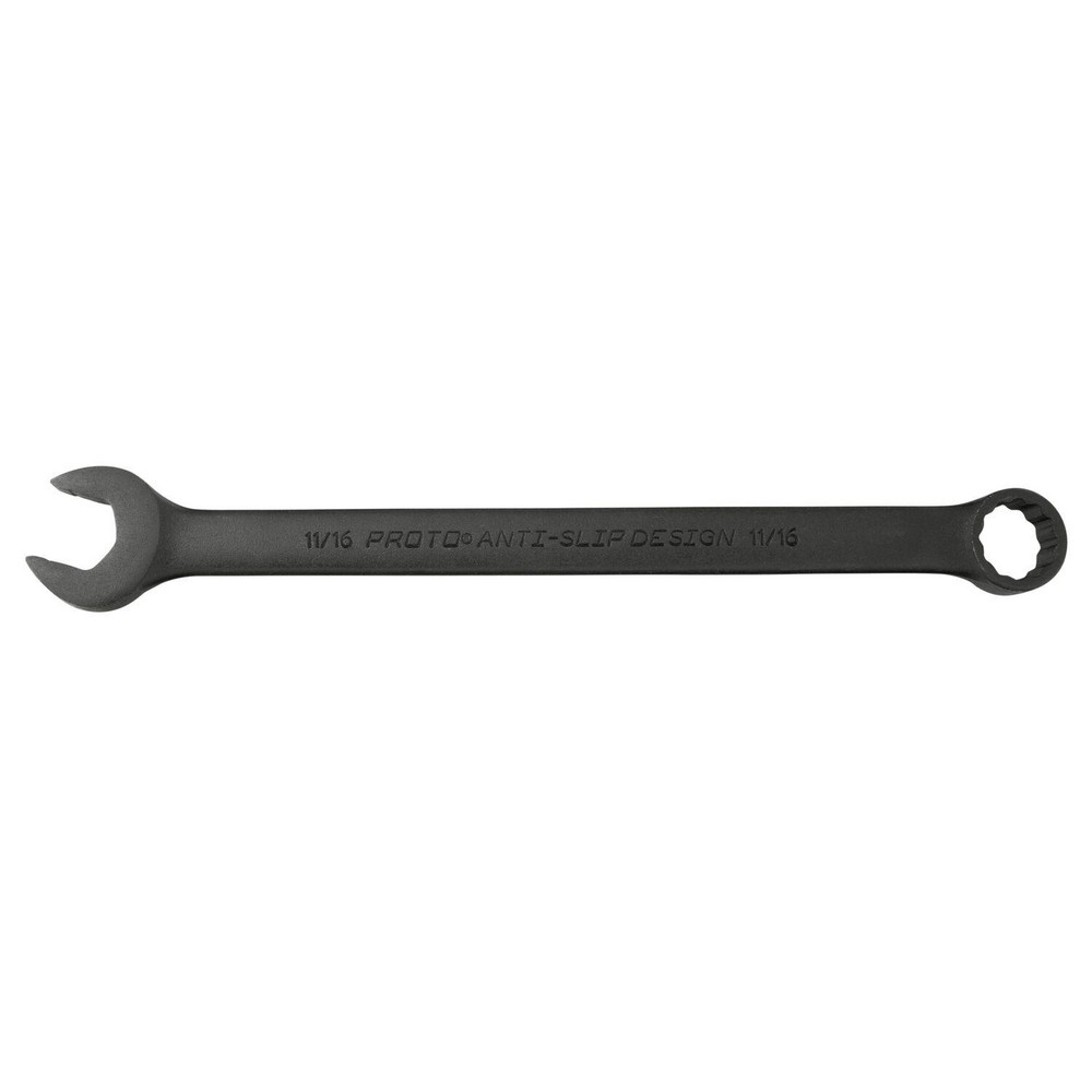 Combination Wrench: 11/16" Head Size, 15 deg Offset - 10-1/8" OAL, Steel, Tether Capable