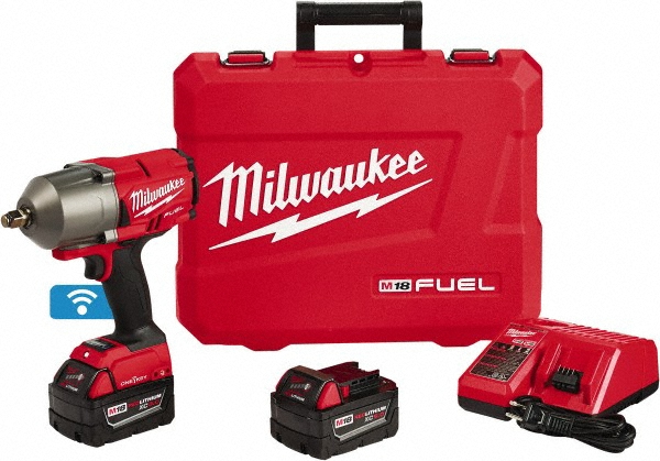M18 FUEL&trade; w/ ONE-KEY&trade; High Torque Impact Wrench 1/2" Friction Ring Kit - 0-1700 RPM, 1400 Ft/Lb, Includes M18 FUEL&trade; w/ ONE-KEY&trade; High Torque Impact Wrench 1/2" Friction Ring (2863-20), (2) M18 REDLITHIUM&trade; XC5.0 Resistant Battery Pack (48-11-1850R), M18 and M12 Multi-Voltage Charger (48-59-1812) & Blow Molded Case