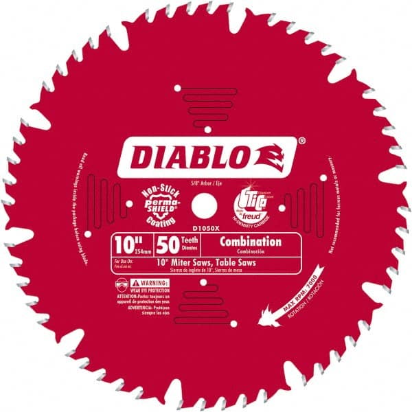 DIABLO D1050CF Wet & Dry Cut Saw Blade: 10" Dia, 1" Arbor Hole, 50 Teeth 