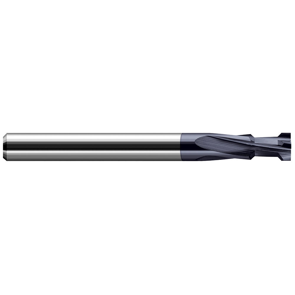 Harvey Tool 90° 0.073 to 0.135" Opening Width, 0.184" Minor Dia, 0.008" Radius, 4-Flute Plate Chamfer Mill - Solid Carbide, Uncoated, 0.06" End