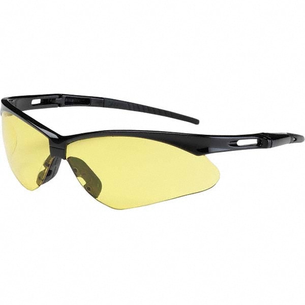 Safety Glass: Scratch-Resistant, Polycarbonate, Amber Lenses, Frameless, UV Protection