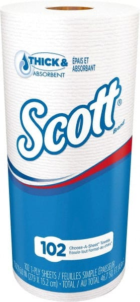 Scott 47031 Paper Towels: Perforated Roll, 24 Rolls, 1 Ply, White 