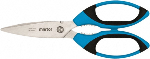 Scissors: Stainless Steel Blade - Ambidextrous, Straight Handle, Fabrics, Heavy Weight Paper & Paper