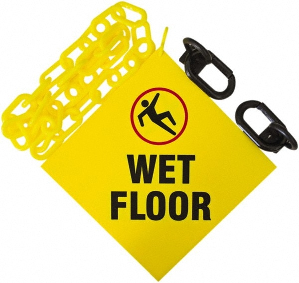 PRO-SAFE PS-7412WF 12 Long x 2" Wide Plastic Wet Floor Sign Kit Image